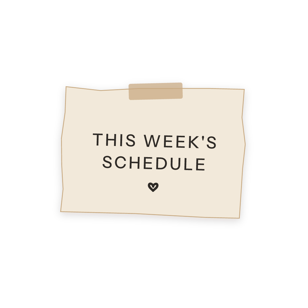 Sticker: this week's schedule