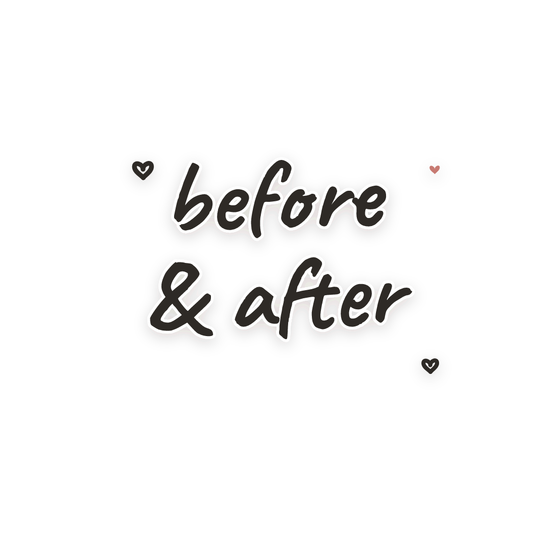 Sticker: before & after