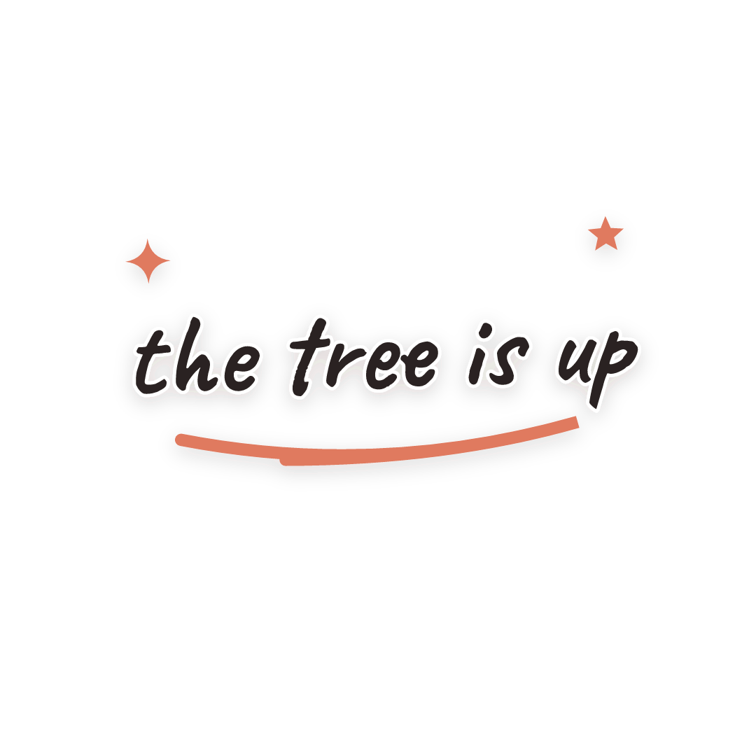 Sticker: the tree is up