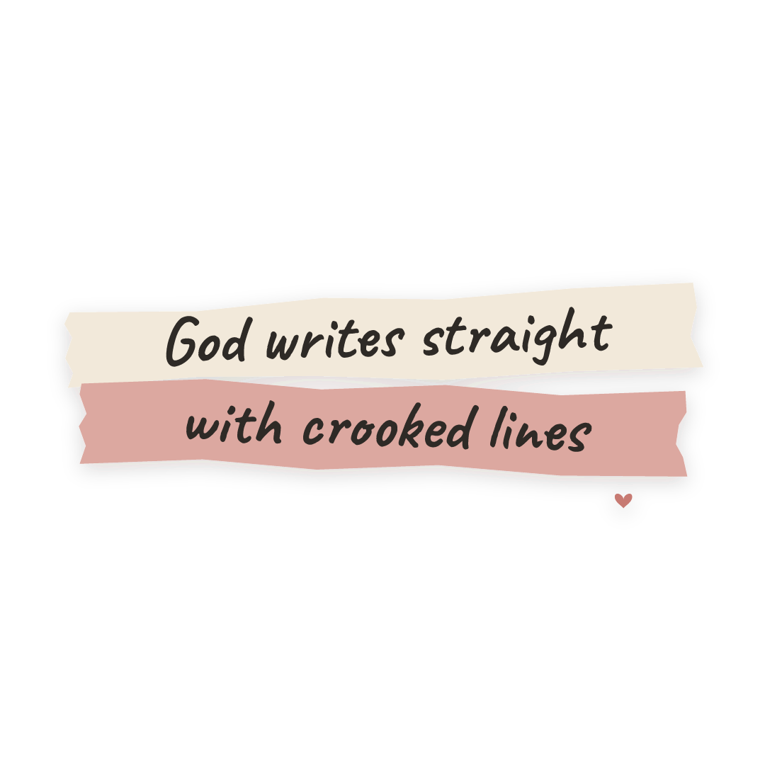 Sticker: God writes straight with crooked lines