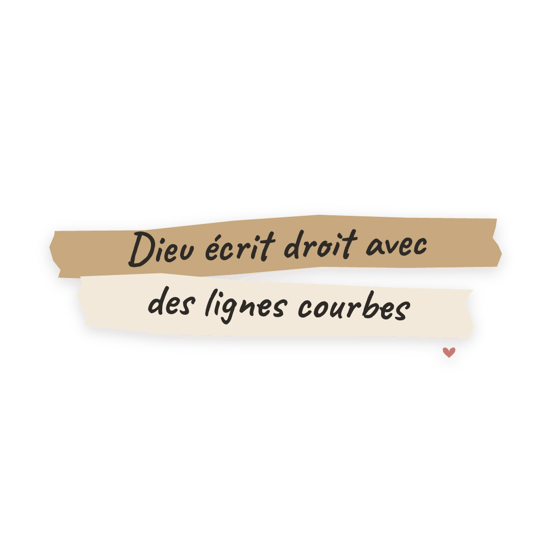 Sticker: Dieu écrit droit avec des lignes courbes