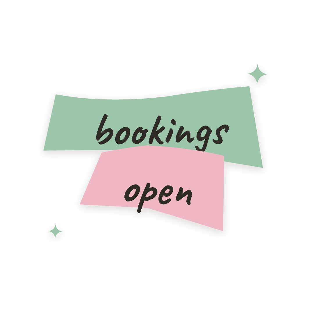 Sticker: bookings open