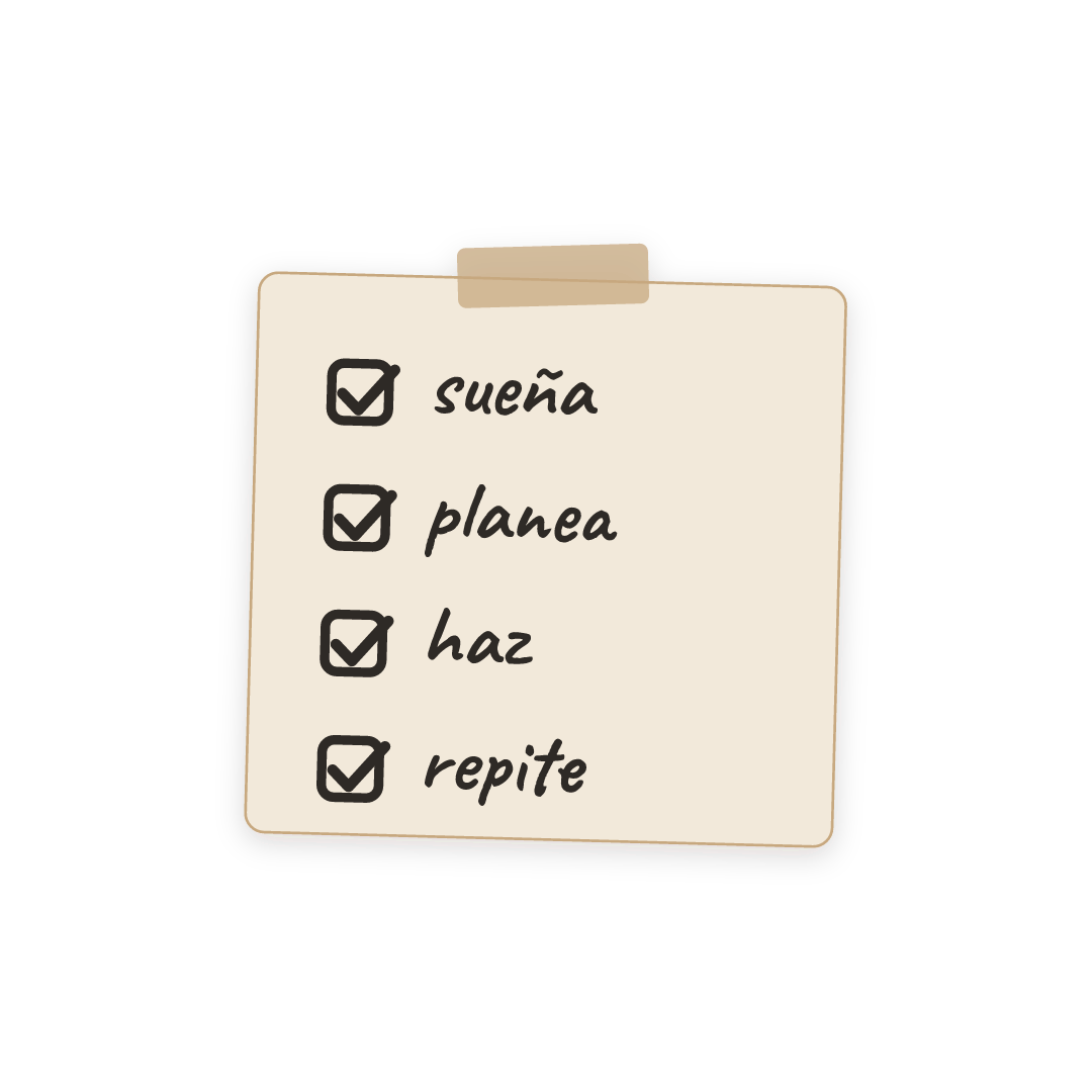Sticker: sueña planea haz repite
