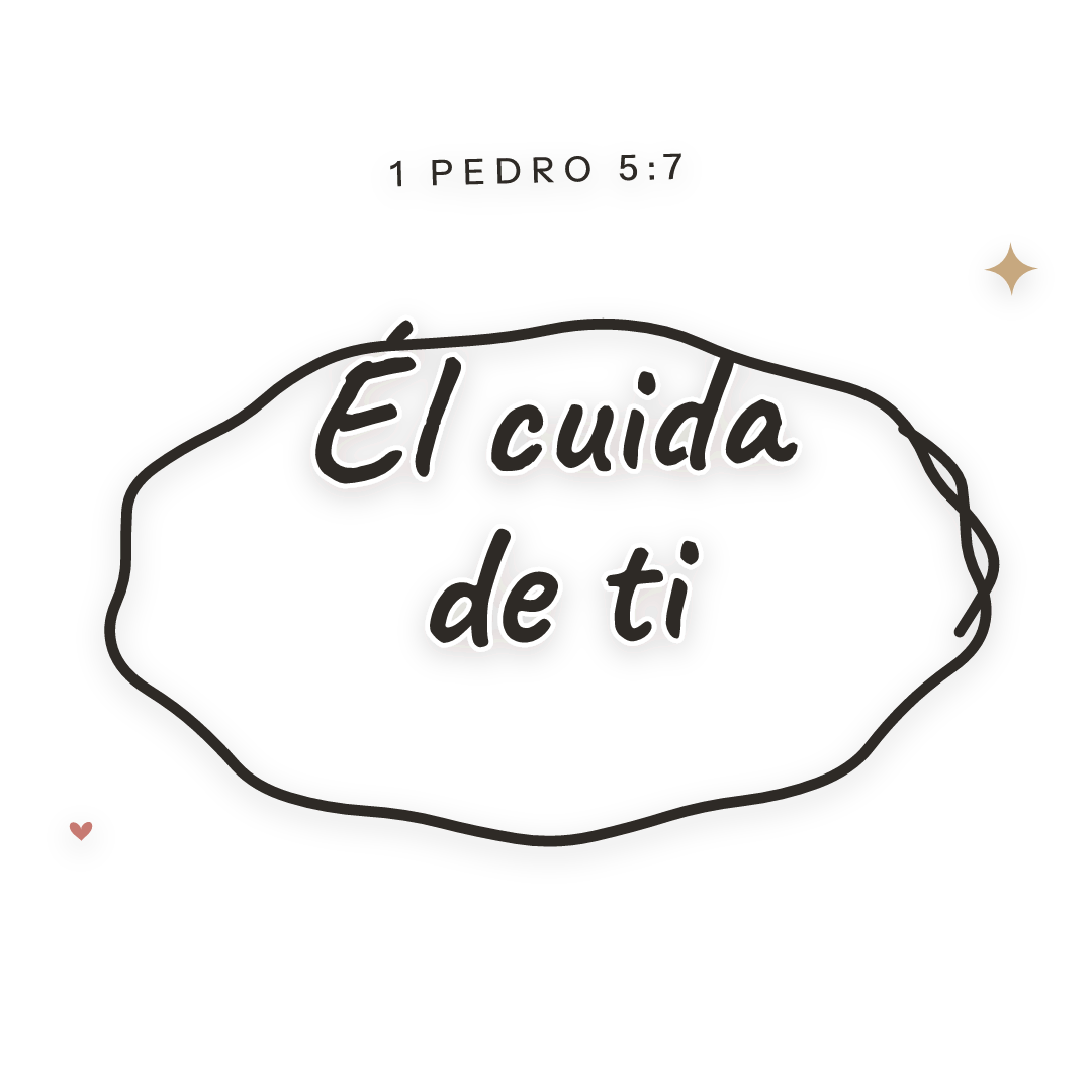 Sticker: 1 Pedro 5:7 Él cuida de ti