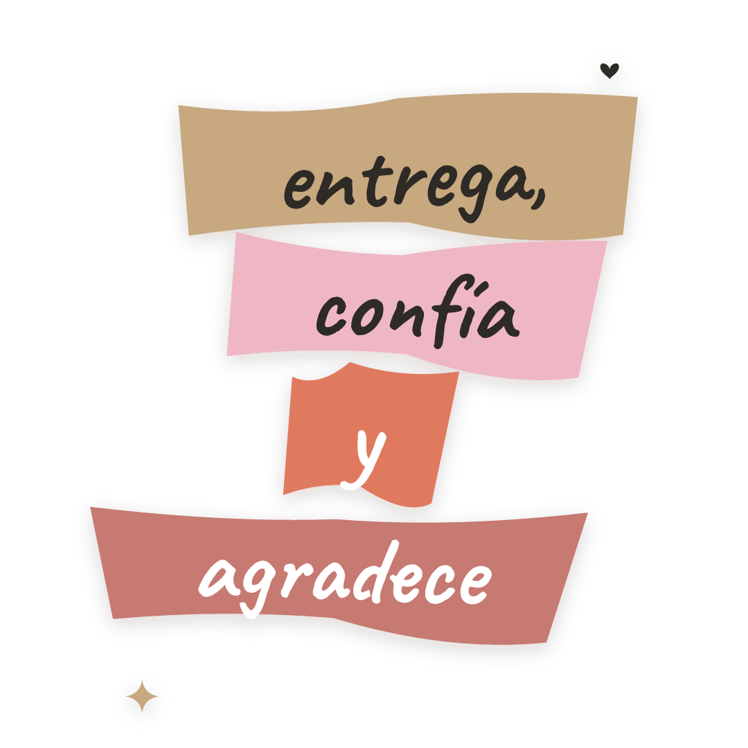 Sticker: entrega, confía y agradece