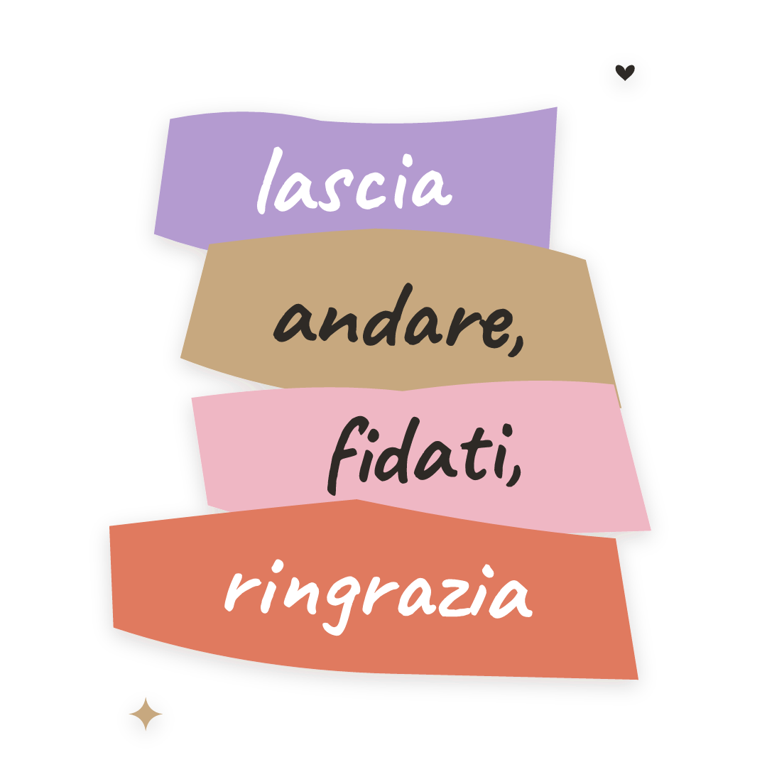 Sticker: lascia andare, fidati, ringrazia