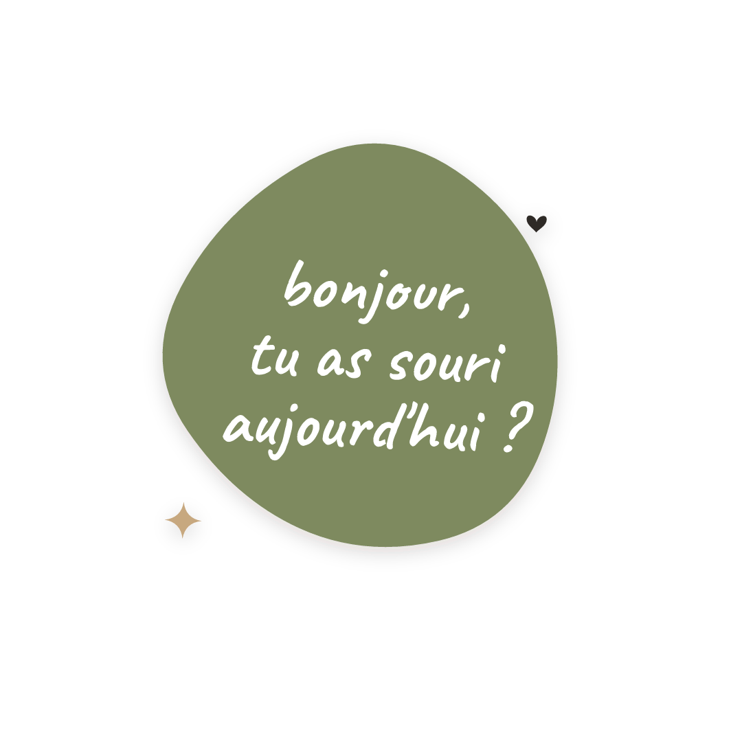 Sticker: bonjour, tu as souri aujourd'hui ?