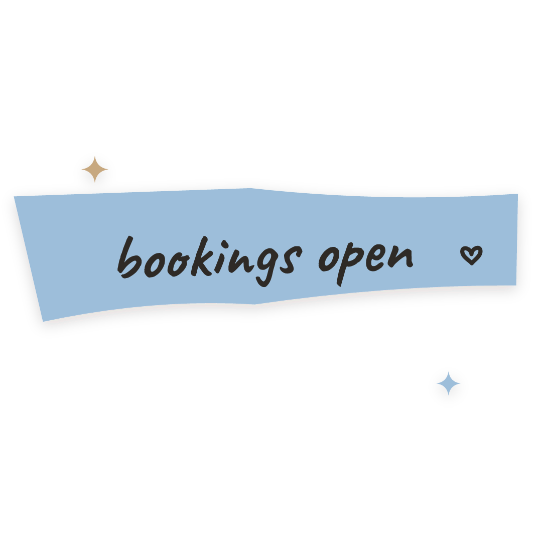 Sticker: bookings open