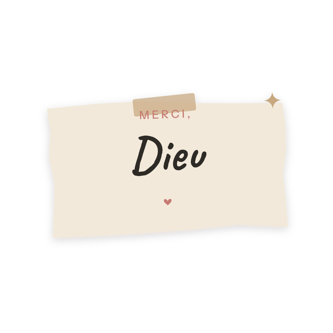 Sticker: merci, Dieu