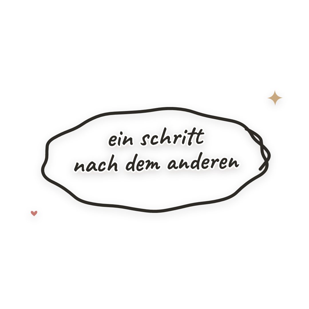 Sticker: ein schritt nach dem anderen