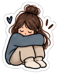 Sticker: Menina encolhida