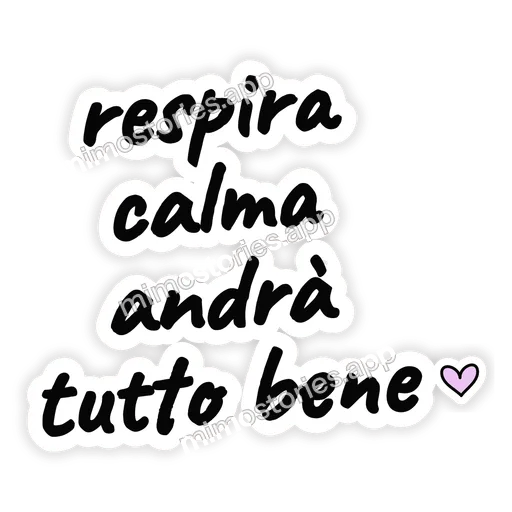 Sticker: respira calma andrà tutto bene