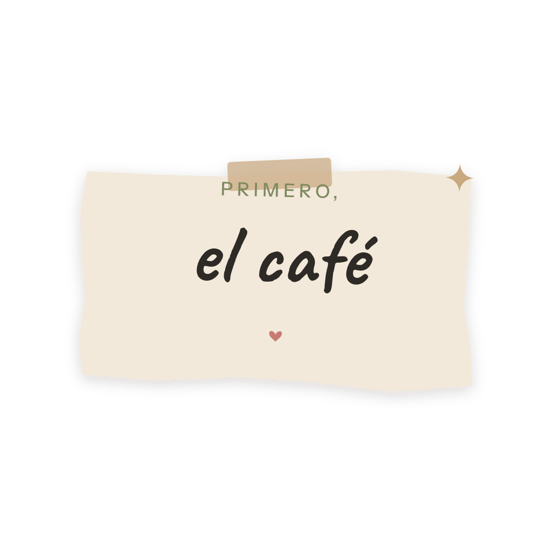 Sticker: primero, el café