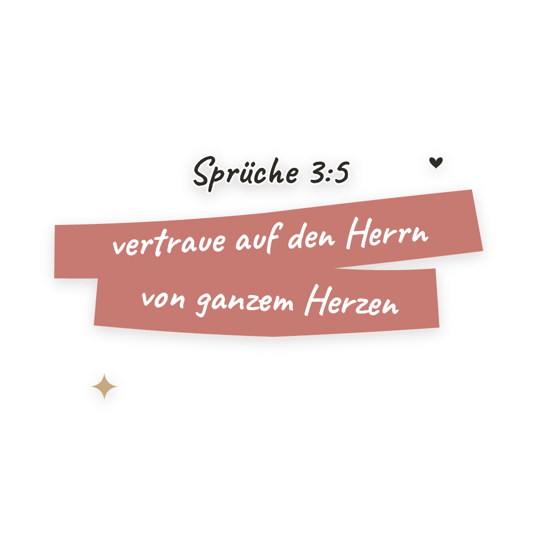 Sticker: Sprüche 3:5 vertraue auf den Herrn von ganzem Herzen