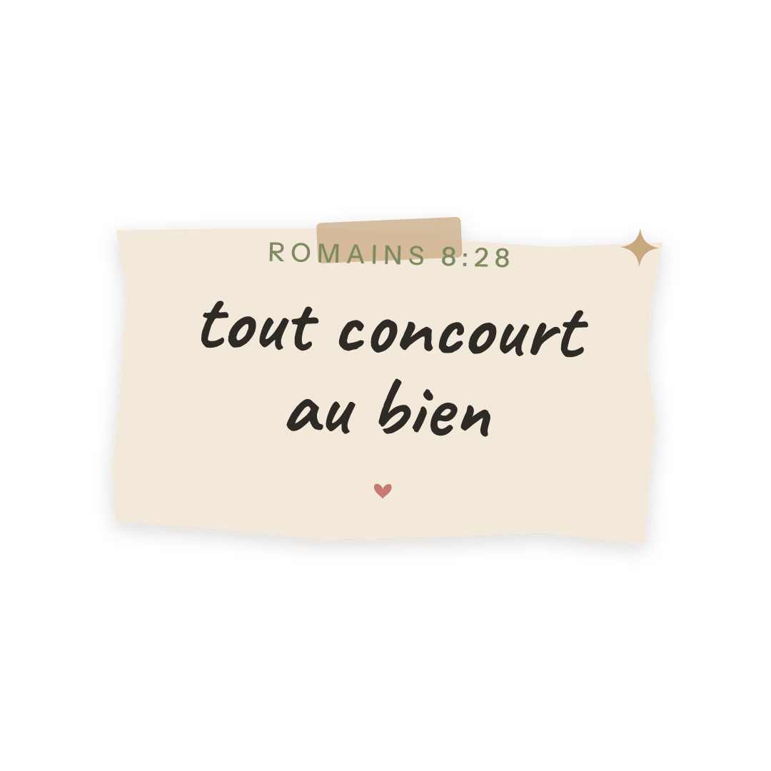 Sticker: Romains 8:28 tout concourt au bien